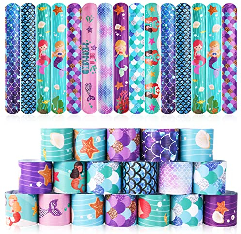 flintronic 30Pcs Schnapparmbänder für Kinder, Bunte Armbänder mit Tier/Weltraum/Dinasour/Einhorn/Meerjungfrau Schnapparmbänder Mitgebsel Kindergeburtstag Gastgeschenke, für Kinder Jungen & Mädchen
