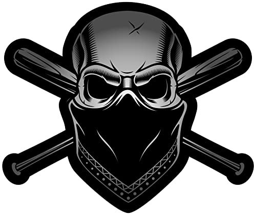 Samunshi Bandit Skull Totenkopf Aufkleber Autoaufkleber für Motorrad Fahrrad Roller oder Auto Sticker Schädel Totenschädel (20x17cm Bandit Skull Totenkopf)