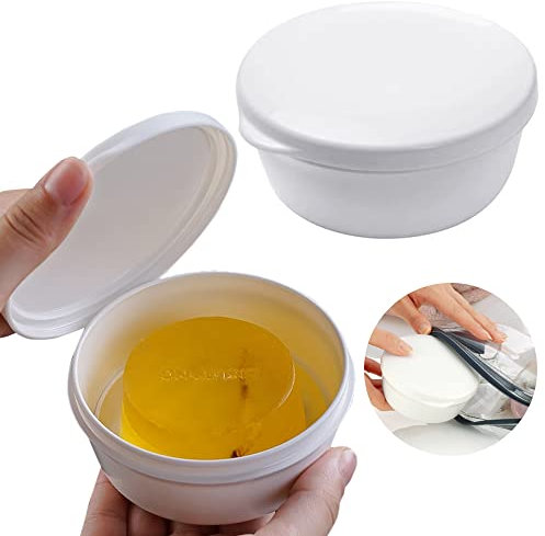 Portasapone scatola di Sapone da Viaggio con Tenuta Stagna,2 Pezzi Scatola Portasapone in Plastica Portatile ,per Casa, Bagno, Campeggio (10 * 10 * 4.7CM)