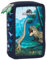 Ragusa-Trade Dino Dinosaurier T-Rex Tyranussaurus Rex, 3-Fach Federtasche Federmappe, 44 TLG. gefüllt (18) für Kinder Jungen Mädchen, blau, 20 x 13 x 7 cm