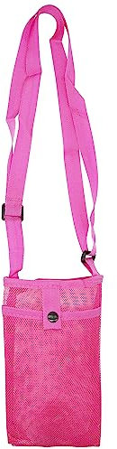 CHEERYMAGIC Water Bottle Carrier Bag, Portable Water Bottle Pouch Water Bottle Holder with Adjustable Strap Mesh Bottle Sling Outdoor Accessories for Walking Hiking Travelling Camping A7WGSBT (rose)