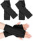 MELLIEX 2 Paar Halb Fingerlose Handschuhe, Damen Pulswärmer Winter Strickhandschuhe Warm Kurzer Halb Handstulpen Unisex Schwarz