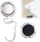 QEEROYO 2Pcs Foldable Table Bag Holders, White, Zinc Alloy, Hang Over Edges, 2 Hooks, Purse, Handbag, Table Hook