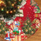 Weihnachtsbaum Decke, 120cm Große Dunkelrot Weihnachtsbaum Rock Matte mit Weihnachtsmann, Polyester Weihnachtsbaumdecke Christbaumdecke Tannenbaumdecke für Weihnachten Party Dekoration