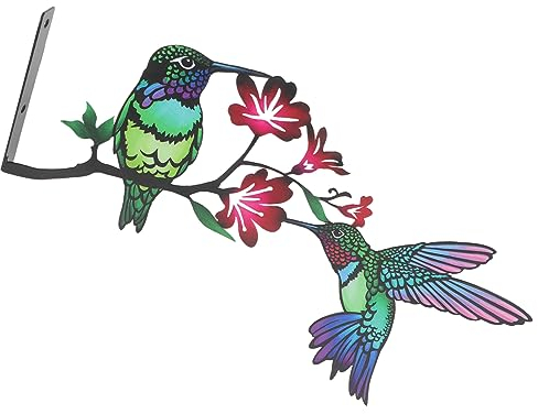 LALAFINA Vogel-silhouette-baum-dekor Außendekoration Vögel Auf Zweigen Wandkunst Gartenkunst Im Freien Vogel-wandskulptur Vögel Auf Ast Wandskulptur Gartenbaumpfahl Wandbehang Eisen Füttern