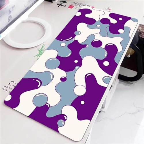 Tapis de Souris Gaming XXL 1000x500x2mm,Violet Blanc Gris Grand Tapis de Souris,Base en Caoutchouc antidérapante,Spéciale Améliore la Précision et la Vitesse pour Gamer PC Ordinateur
