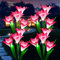 XVZ Solar Lights Outdoor - 4 Pack LED Lily Flowers Stake Lights, 7 Color Changing for Garden, Patio, Yard, Pathway, Party, Wedding, Fence - Pink