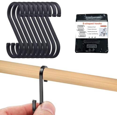 Cozevdnt Verdicken Aluminiumlegierung S-förmige Haken, Schwerlast Metall Haken, Rostfrei S Form Hängehaken, für Küche BBQ Backen und Badezimmer, Schlafzimmer, Büro, Geschäft
