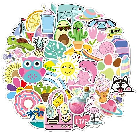 100pcs Aesthetic Stickers for Kids Waterproof Vinyl Vsco Stickers for Water Bottle Scrapbook Laptop Skateboard Computer for Teens Kids Girls