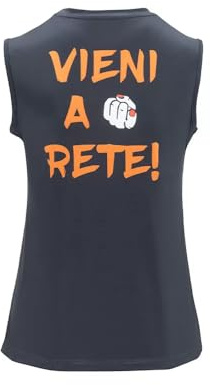 Maglia da Padel Senza Maniche Vieni a Rete (Donna) (IT, Testo, S, Regular, Regular, Nero)