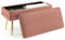 HOMASIS Sitzbank mit Stauraum, Polsterbank aus Samt für Schminktisch, Betttruhe mit goldenen Metallbeinen, Sitztruhe für Schlafzimmer Wohnzimmer Flur, Rosa, 78 x 36 x 42 cm