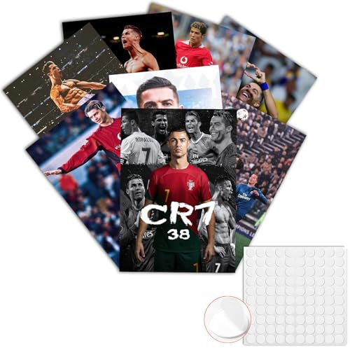 GTOTd Football Superstar Poster 8 Stück 42 x 29cm (16.5 x 11.4) Fußball Merch Party Ungerahmte Version HD Leinwanddruck Poster für Wohnzimmer Schlafzimmer Club Wand Kunst Dekor