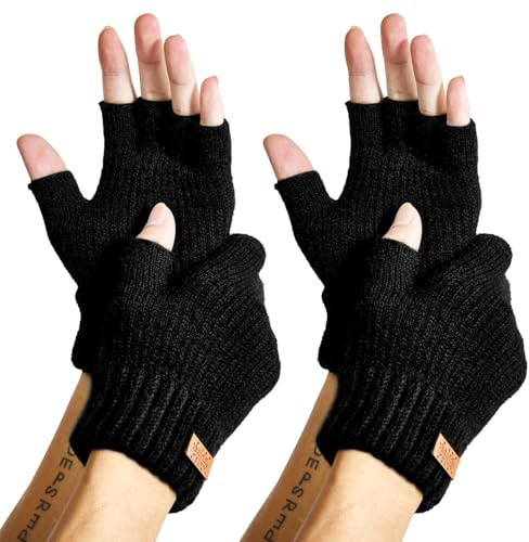 JYUYNY Fingerlose Handschuhe - Kaschmir Winter Warme Strick Handschuhe für Laufen, Radfahren, Fahren - Herren und Damen