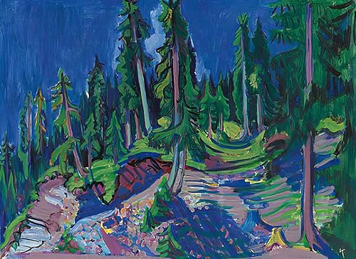 HCOTZHPY Ölgemälde Leinwandbilder Bild Kunst Leinwand Malerei Leipziger Straße mit elektrischer Bahn. von Ernst Ludwig Kirchner Ölgemälde Bilder für Wanddekoration 60x90cm