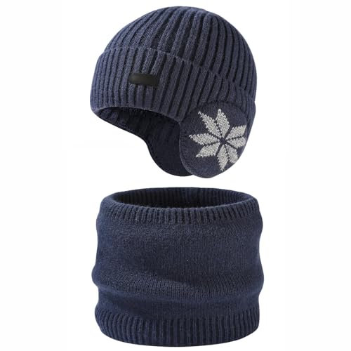 VIYOHOH Mütze Unisex Warme Mütze Mit Gemütlicher Herrenhut Lose Beanie Gestrickte Lose Mütze Schwarze Mütze-tibeter B