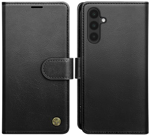 AIMOYU for Samsung Galaxy A56 5G Case, Flip Wallet Leather Phone Case with [4 Card Slots] [Kickstand] [RFID Blocking] Magnetic Protective Shockproof Cover for Samsung A56 Phone Case - Black