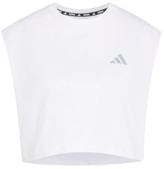 adidas Women's adi365 Running Essentials Crop T-Shirt, White, L