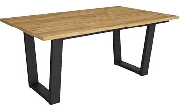 Skraut Home | Mesa Comedor | Mesa Fija Cocina y Salón | 167x90x74 cm | para 8 Comensales | Muebles Comedor | Estilo Industrial | Roble