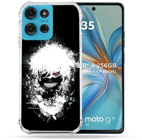 Cokitec Verstärkte Schutzhülle für Motorola G75 5G Manga Tokyo Ghoul Kaneki Tag