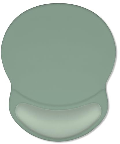 ITNRSIIET Ergonomic Mouse Pad with Comfort Gel Wrist Rest, Non-Slip PU Base, Smooth Textured Surface, Reduces Hand Fatigue & Wrist Pain, 220 x 180 mm for Office Gaming Home, Sage Mint