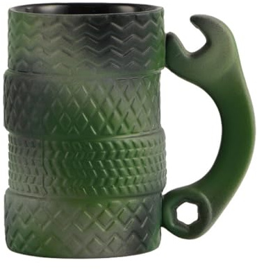 Hosoncovy Creative Tire Shaped Ceramic 3D Mug Ceramic Wheel Coffee Mug Coffee Cup Drink Cup Gift Mug 500ML Capacity (E)