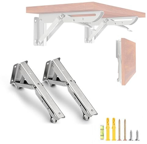 Verstellbare, faltbare Wandhalterungen, robuste Dreieck-Stütze, Regalhalterung für Werkbank, Klapptisch, schwebende Regale, rechtwinklige Metall-L-Halterung, starke Tragfähigkeit 2pcs 10-inch