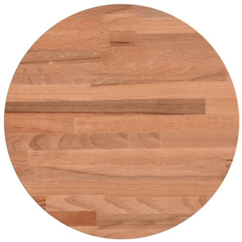 Foknhdi Tischplatte Rund Ø 30 cm aus Massivholz Buche - 2,5 cm Dicke Holzplatte lackiert - Ersatzplatte für Beistelltisch, Couchtisch, Bartisch und DIY-Möbelprojekte