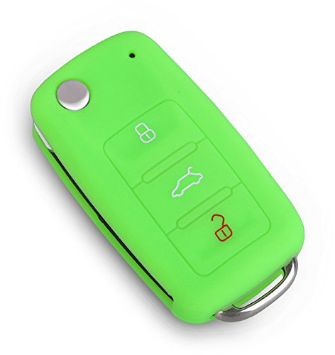 Happyit Auto Schlüssel Abdeckung Fall Silikon für Volkswagen VW Polo Passat B5 Golf 4 5 6 Jetta Mk6 Tiguan GOL Cross Fox Plus EOS Scirocco Beetle (grün)