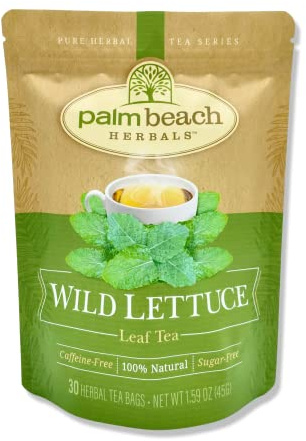 Palm Beach Medicinal Herbs - Wild Lettuce Leaf Tea - Pure Herbal Tea Series, 30ct