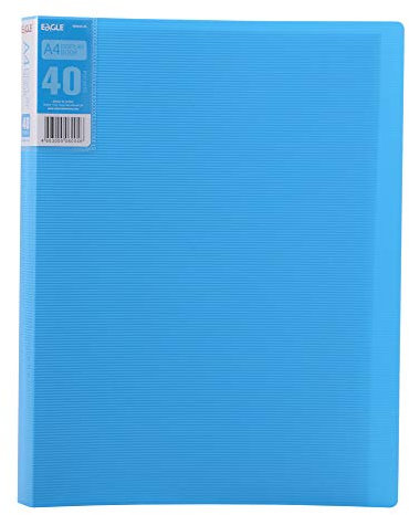 Eagle Porte Vues A4 avec 40 Pochettes Transparents A4 Poche Livret de Présentation pour Classer et Protéger les Documents (Bleu)