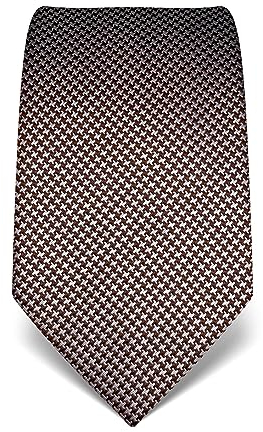 Vincenzo Boretti Herren Krawatte reine Seide Hahnentritt Muster edel Männer-Design zum Hemd mit Anzug für Business Hochzeit 8 cm schmal/breit dunkelbraun