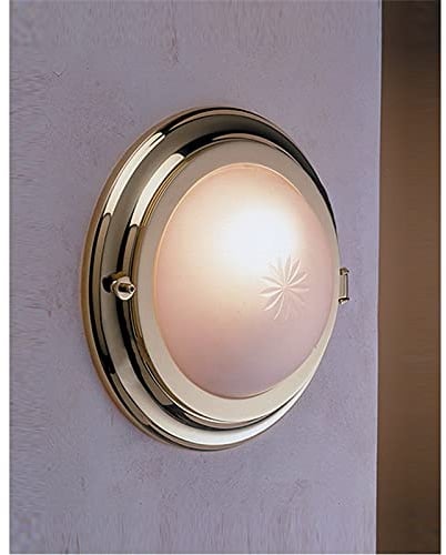 Licht-Erlebnisse Runde Wandleuchte LED Ø18,5cm aus Messing 4000K neutralweiß Schiffslampe Badezimmer Bad Leuchte
