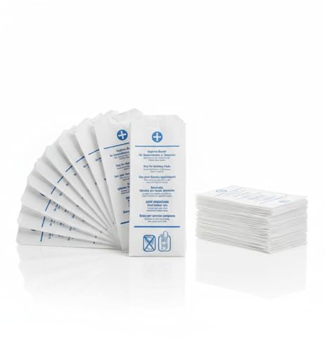 Hygienebeutel im Set – Hygiene-Bags - 300 Damen-Papier-Hygienebeutel aus Zellulose, Dispenser für öffentliche Toiletten, Gastronomie, Hotels, Praxen