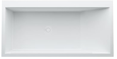 Laufen Mineralguß Badewanne Kartell freistehend 1700x860x540mm, LED beleuchteter Überlauf-Spalt, weiß - H2243320006161
