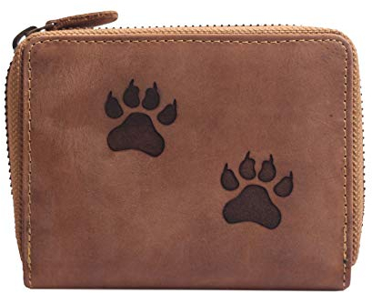 Greenburry Vintage Damen Geldbörse mit Hundepfoten Braun 13x10x3 cm