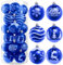 Joiedomi 24 Stück Weihnachtskugeln Ornamente, Deluxe bruchsichere Weihnachtsschmuck für Feiertage, Partydekoration, Baumschmuck und besondere Anlässe (blau & weiß, 6 cm)