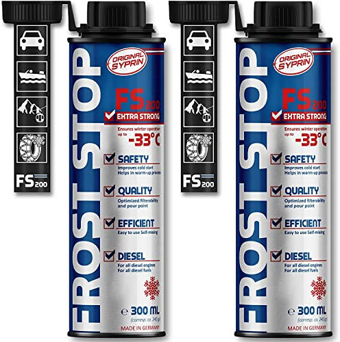 SYPRIN Diesel Frost Stop Additiv Zusatz für Winter – Dieselzusatz Kraftstoffadditiv Fließverbesserer – Frostschutz und Winterschutz für den Winterbetrieb 2X 300ml