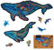 UNIDRAGON Original Holzpuzzle — Milchige Wale, 98 Teile, Klein 9.8 x 5.9 Zoll (25 x 15 cm) Schöne Geschenkverpackung, Einzigartige Form Erwachsene und