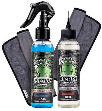 Riptide Armory Advanced Gun Cleaner & CLP+ Kit - Cleans, Lubricates, Protects Targeted Long-Lasting Formula - Nano Coat Technology - Veteran Owned & Formulated by Former US Navy Seal (2-Stage Combo