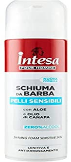 INTESA POUR HOMME | Mousse à Raser, Peaux Sensibles, avec Aloe et Huile de Chanvre, 300 ml