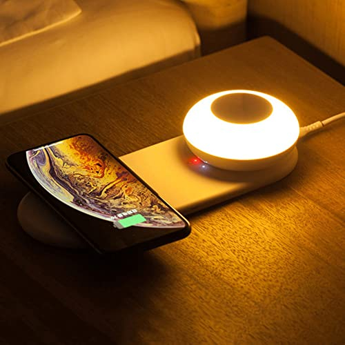 LED Nachttischlampe Mit Ladefunktion Kabellos, 5W Tischlampe Touch Dimmbar USB Aufladung, Magnetische Nachtlicht/Trennbar, 3 Stufige Helligkeit, 3000 K Warmweiß Für Schlafzimmer Wohnzimmer Büro