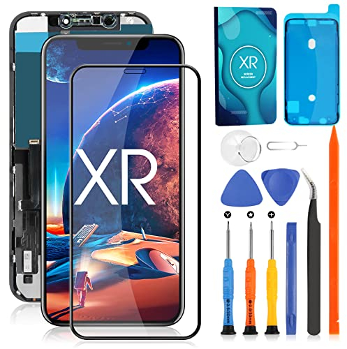 Bildschirm Ersatz für iPhone XR LCD Display für iPhone XR 6,1 Zoll Digitizer Touchscreen Ersatz Glas Assembly mit Reparatursatz für iPhone A1984, A2105, A2106, A2107