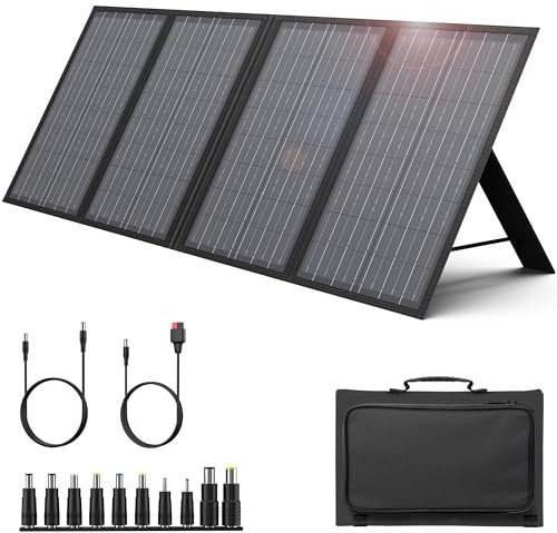 ENGINSTAR Chargeur de panneau solaire pliable de 60 W avec sortie 18 V CC pour centrales électriques portables EnginStar/Jackery/Rockpals/Flashfish, générateur solaire portable avec QC 3.0 pour