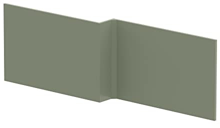 nuie NMP835 Modern Bathroom Square Shower Bath Front Panel, 540 x 1698 x 163mm, Satin Green