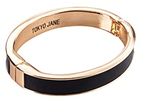Tokyo Jane Armreif Lara One Size, Black-Gold PVC Durchmesser 7cm Breite 1,2cm