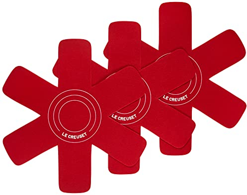 Le Creuset Lot de 3 protections en feutre pour ustensiles de cuisine Cerise