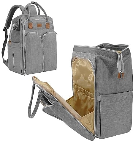 Gloppie Wickeltasche Rucksack Baby Wickelrucksack mit Tragbarer Wickelauflage und Kinderwagengurten, Multifunktional Große Kapazität Babytasche Reiserucksack für Mama & Papa