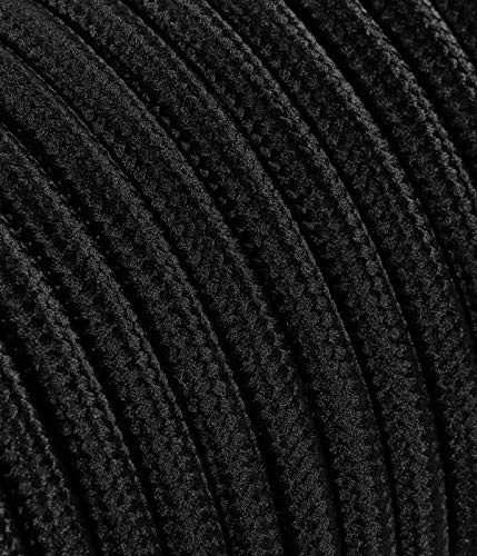 Elektrokabel rund/rund, mit Stoff beschichtet, Farbe Schwarz, Querschnitt 3 x 0,75 (5 Meter)