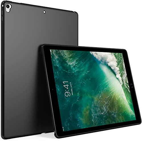 iPad Pro 9,7 Hülle 2016 (altes Modell), Puxicu Slim Design Matte Gummi Weich TPU Schutzhülle für iPad Pro 9,7 Zoll (iPad Modelle A1673 A1674 A1675), Schwarz