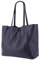 SH Leder ® Damen Echt Rindleder Shopper in Querformat mit Innentasche in vielen Farben Schultertasche Henkeltasche 30x37cm Maja G514 (Dunkelblau)